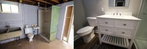 basement bathroom transformation in Baltimore Maryland Joppa road house flip