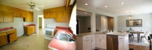 before and after kitchen and dining room