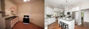 before and after of kitchen on seminary ave baltimore