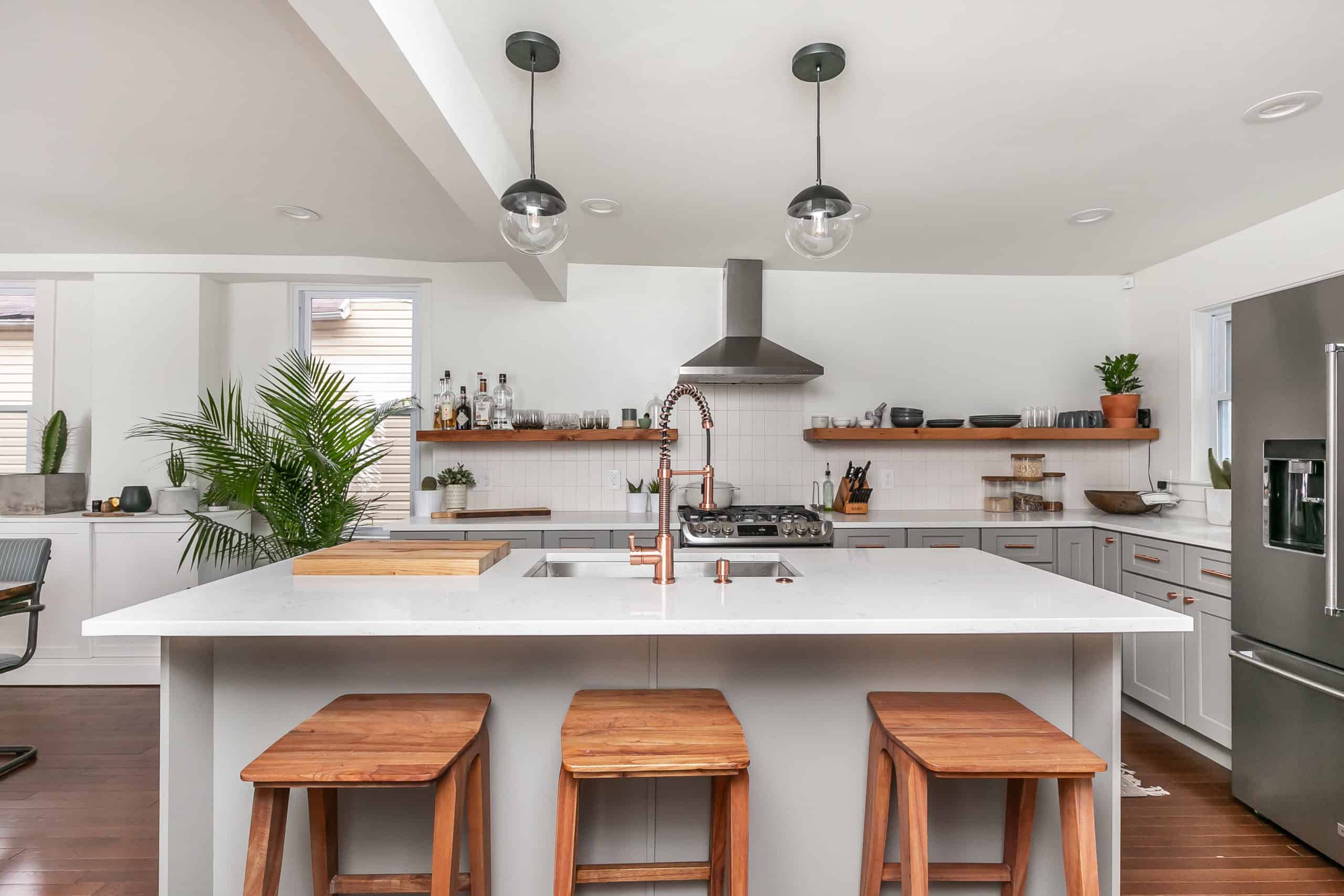 A kitchen remodel in a full home renovation by Byrd Design and Build